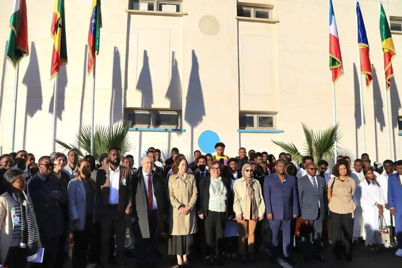 Ms. Mansouri, together with Ms. Arhab, Mr. Gaspar Paniakimbuna, and the Wali of Boumerdes, inaugurates the African Vocational Training Institute