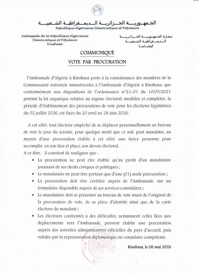 COMMUNIQUE